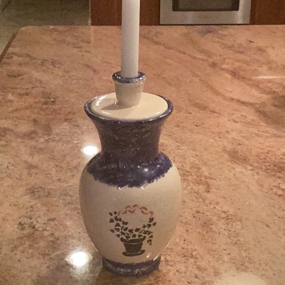country vase or candle holder